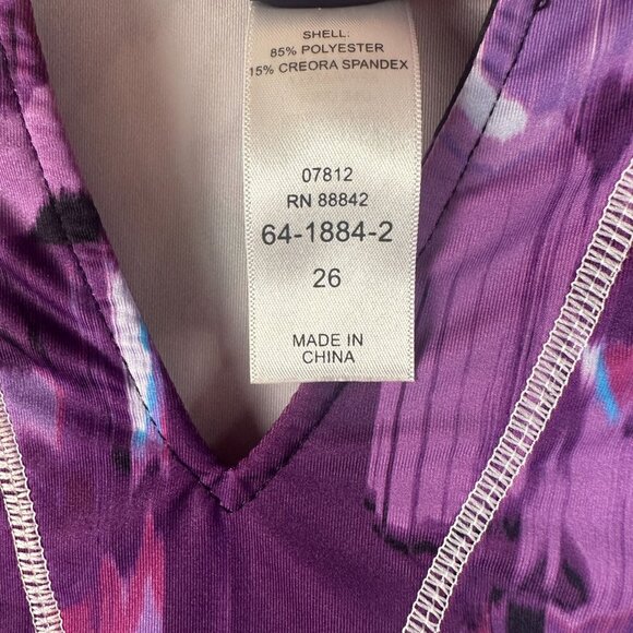 Swimsuits For All Swim Shirt Womens 26 Purple colorful Ikat Cover Stretch top - Picture 3 of 8